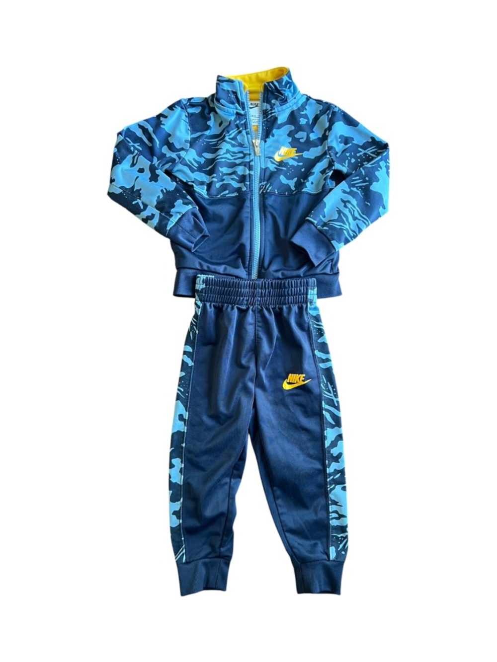 Nike Toddler Boys 2T Blue Camo Track Suit Set Jacket & Joggers EUC